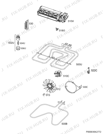 Взрыв-схема плиты (духовки) Zanussi ZOB35701XV - Схема узла Electrical equipment